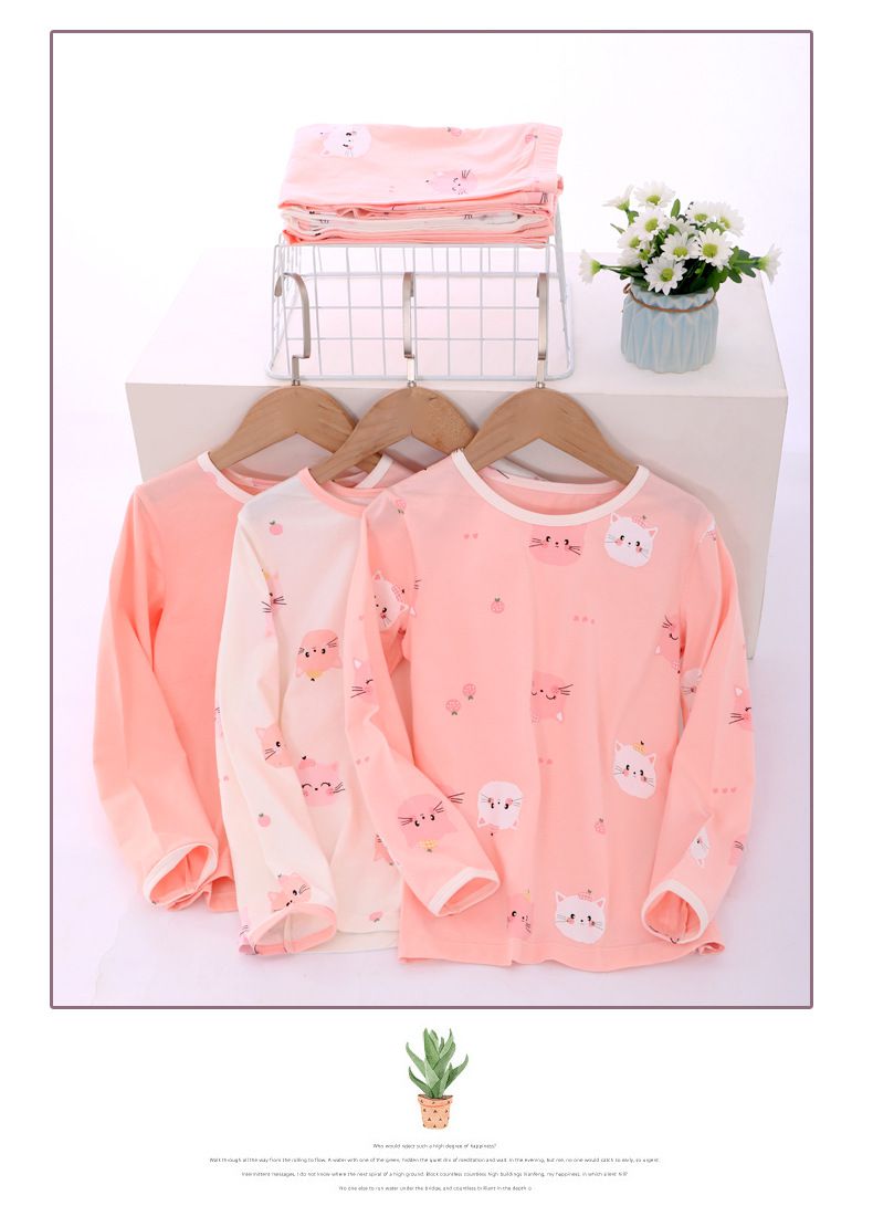 MAMDADKIDS - 萊卡棉長袖家居服套裝-滿版腮紅喵-粉色