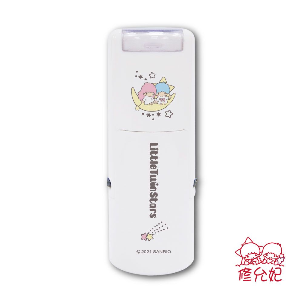 吉祥刻印 - 雙星仙子橡皮事務回墨印章/小圓章-紅色墨-印面尺寸:圓形直徑1.2cm