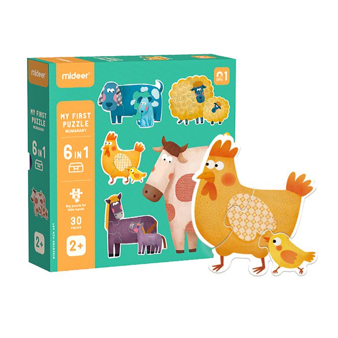 MiDeer - 六合一拼圖-親子動物