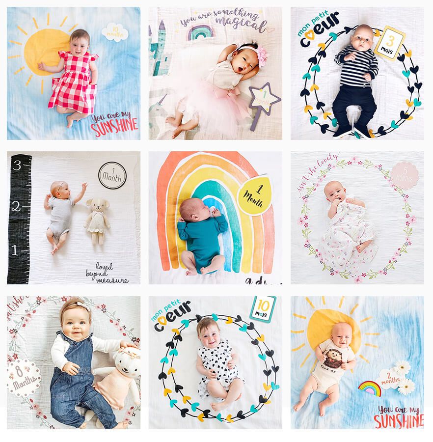 加拿大 lulujo - 寶寶成長包巾卡片組-花海