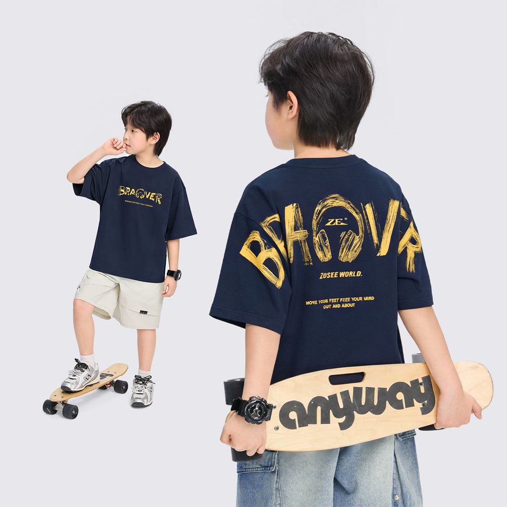 -3℃瞬間涼感短袖T-藝術塗鴉-藏青