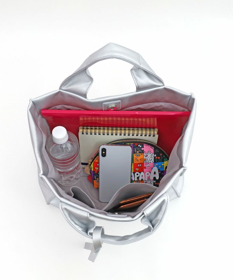 日本 COOCO - 簡約皮革方形手提托特包-天使白 (W33*H27*D14cm)