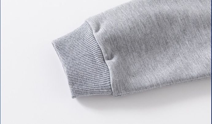 WELLKIDS - 圓領棉質不規則長袖上衣/大學T-H!-灰色