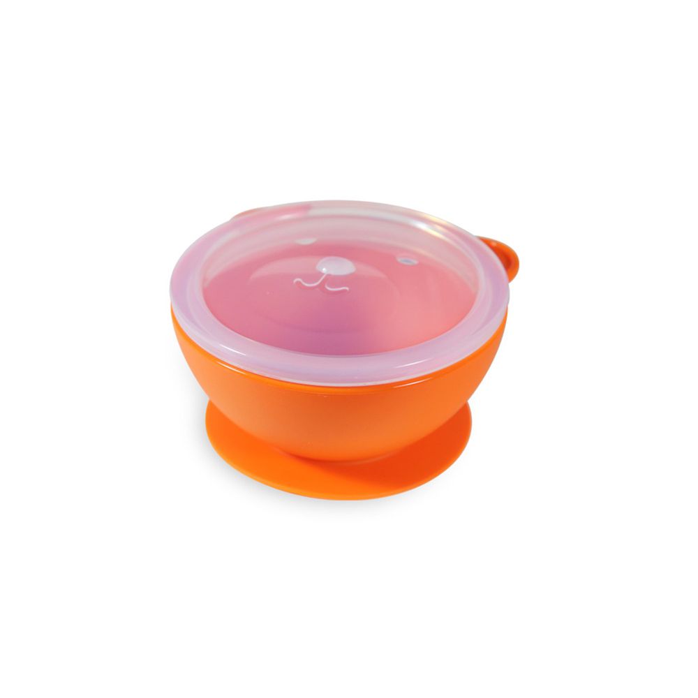 韓國BeBeLock - 幼兒矽膠餐碗-橘色