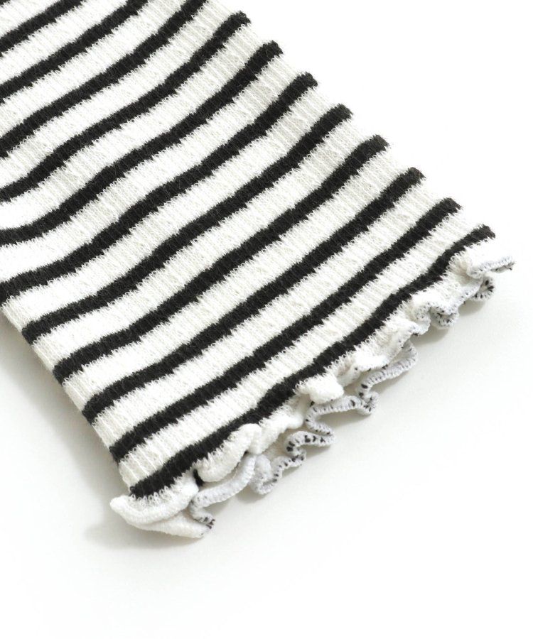 日本 apres les cours - 木耳領舒適彈性長袖上衣/內搭-米杏