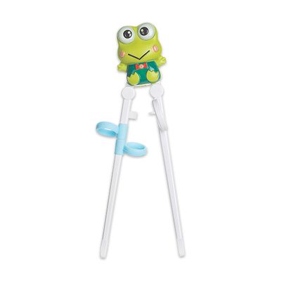 JoyNa - 1雙入-三階段學習筷 幼兒學吃飯餐具 小青蛙造型學習筷-綠色小青蛙