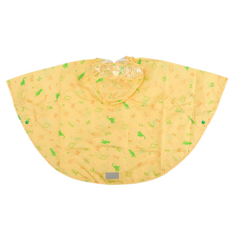 akachan honpo - 短斗篷式雨衣-恐龍-黃色 (80~95cm)