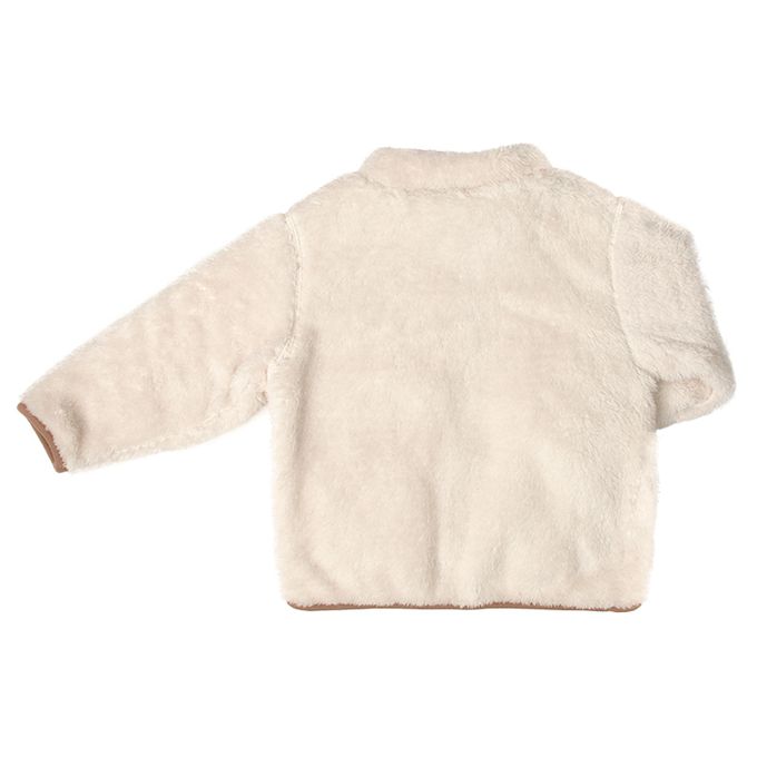 akachan honpo - 刷毛夾克-小貓口袋-象牙白色