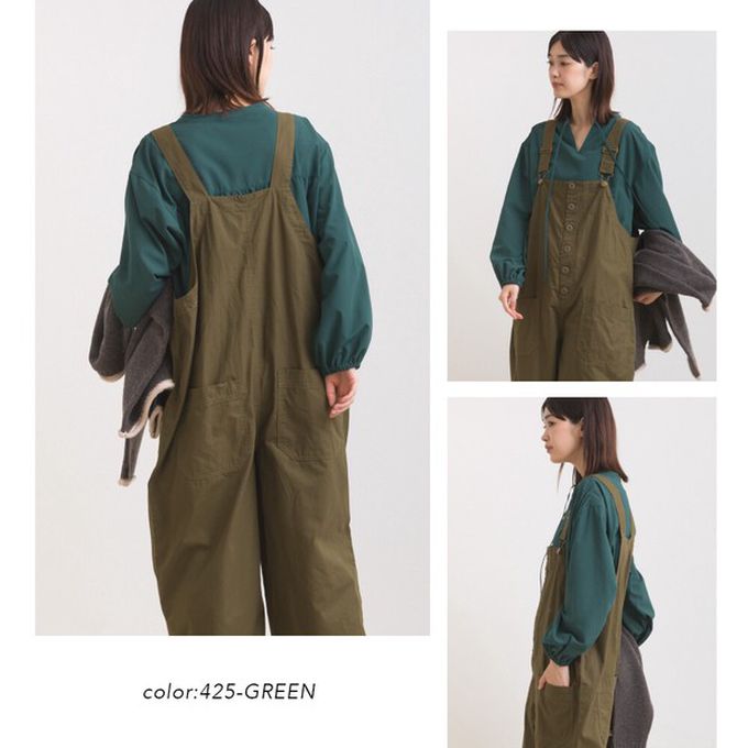 日本 OMNES - 柔滑科技棉 俐落感綁帶澎袖上衣-濃綠