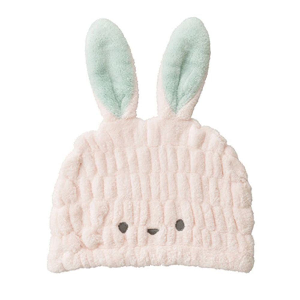 日本 CB JAPAN - 動物造型超細纖維浴帽-小白兔粉 (W220 X D270 X H15mm)