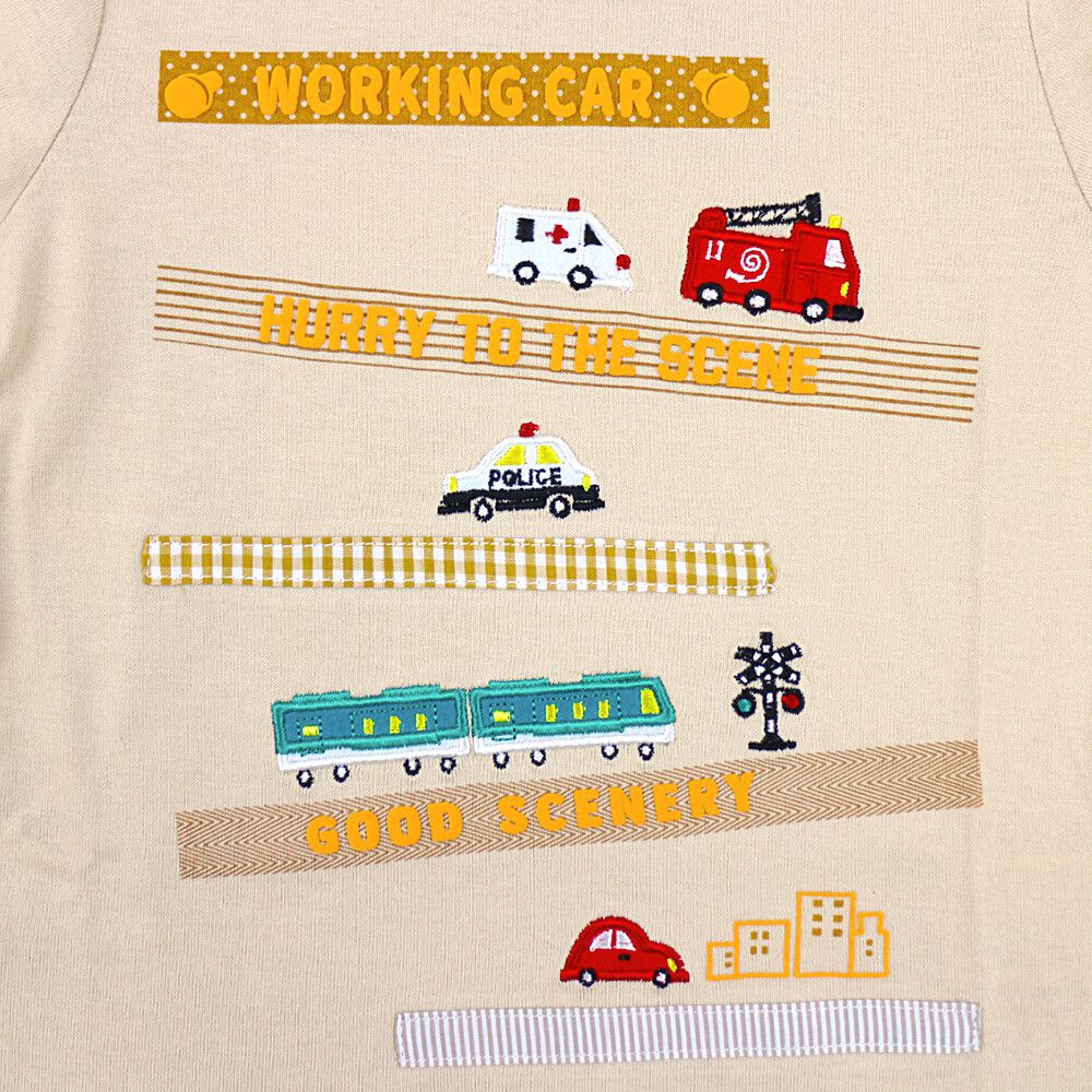 日本服飾代購 - 純棉刺繡X印花長袖上衣-紙膠帶工具車-水藍