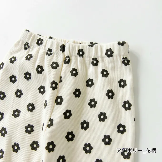 日本 BRANSHES - 彈性羅紋百搭薄款喇叭褲-條紋-咖啡