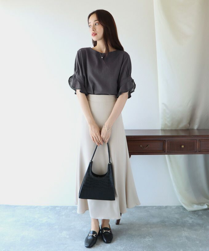 日本 BLUE EAST - 棉麻透氣涼爽短袖上衣-米杏