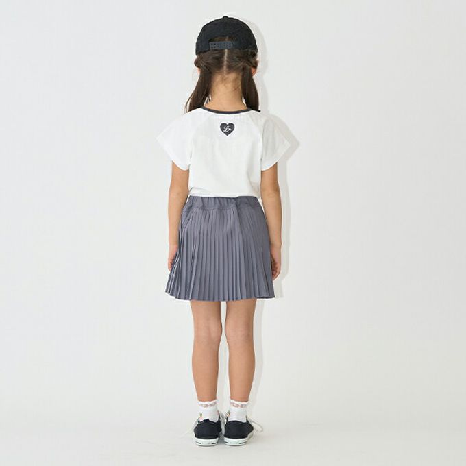 日本 Lycee mine - 柔軟緞帶領刺繡短袖上衣-藍