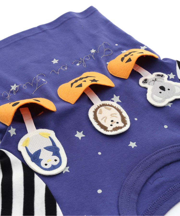 日本 BIT'Z - 萬聖節立體造型拼接長袖上衣-南瓜-白