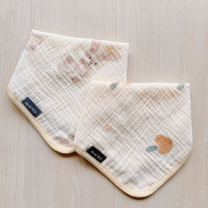 Chi-mi啾米 - 四層紗兩用圍兜6件組 (F碼25X25CM)