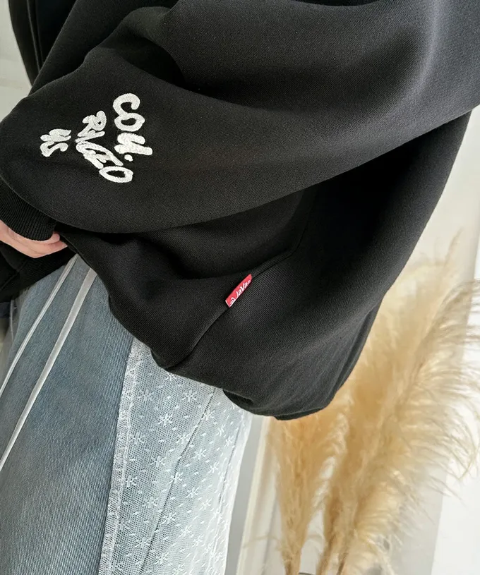 日本 Classical Elf - Java 刺繡logo寬鬆版型帽T-海軍藍