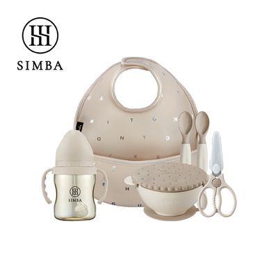 Simba 小獅王辛巴 - 小食客 學習餐具經典組-奶油字母