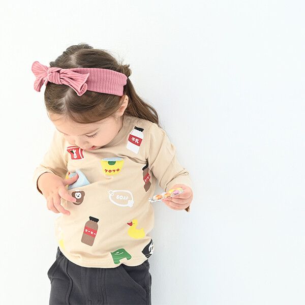 日本 Baby Room - 純棉立體翻翻樂長袖上衣-獅子時鐘-水藍