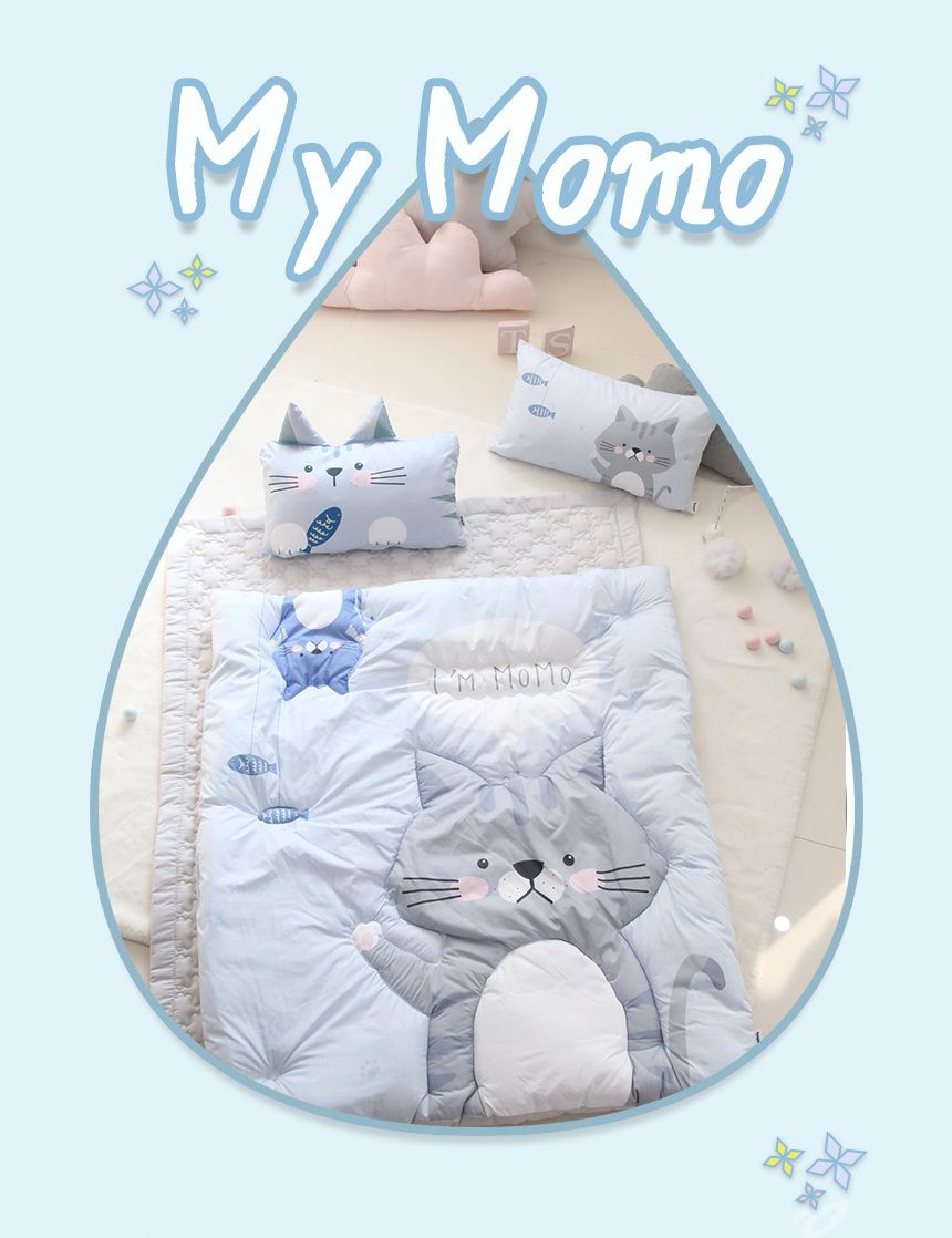 韓國 Teepee - 雙面材質輕量棉被-害羞小貓咪 (110X120公分)