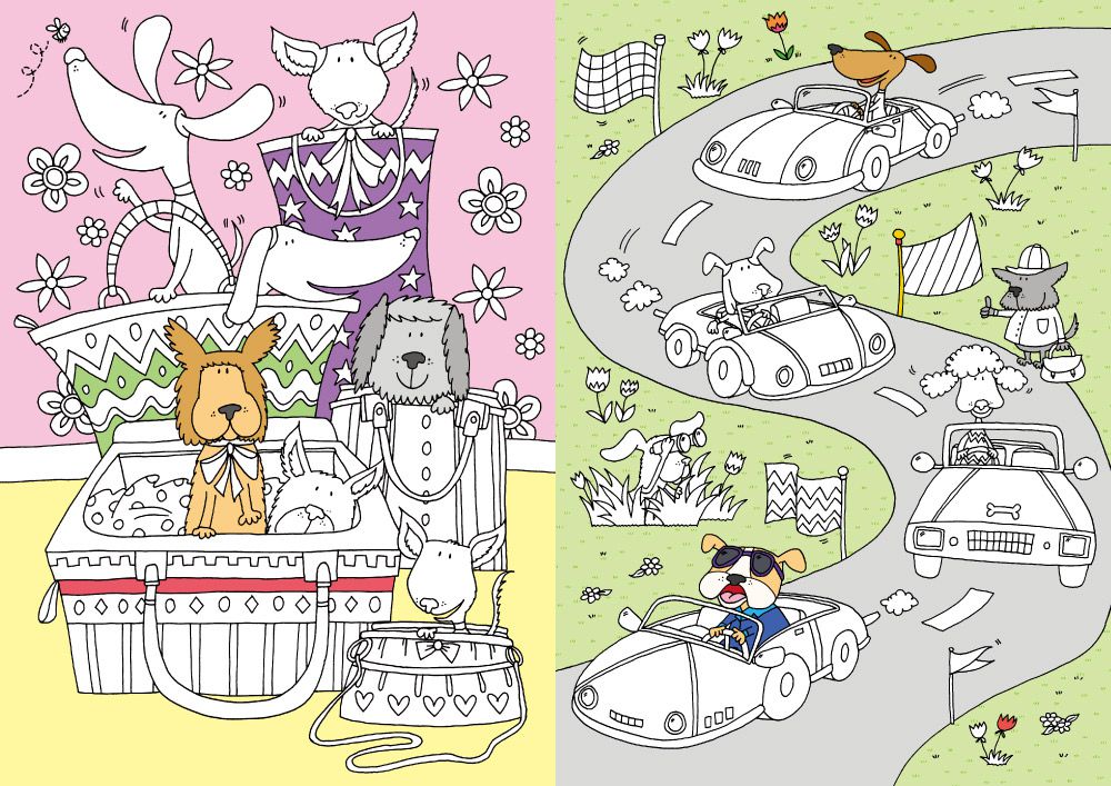 貓狗創意造型著色畫組-內含貓咪著色書+狗狗著色書+色鉛筆12色