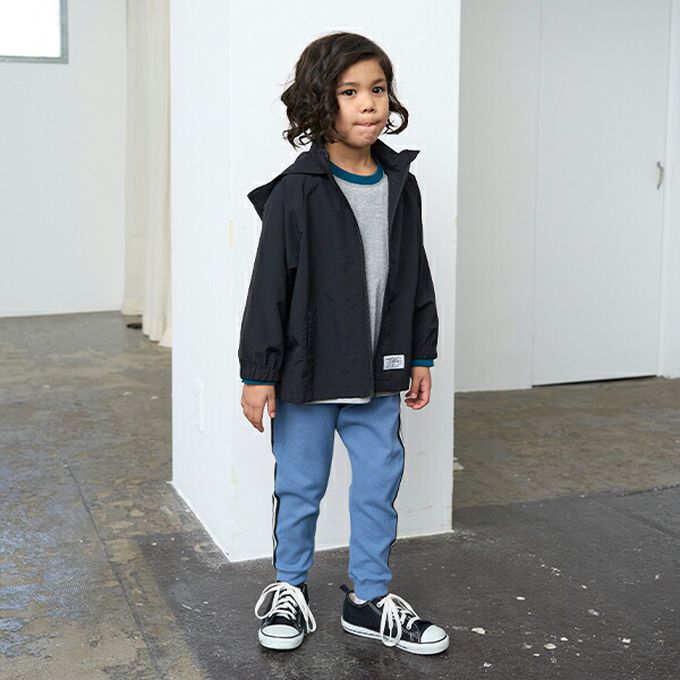 日本 b-ROOM - 側邊線條運動風束口長褲-海軍藍