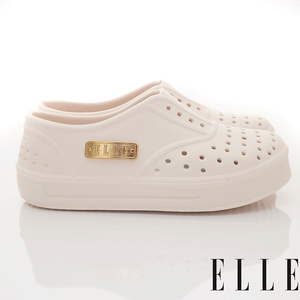 ELLE - 台灣製ELLE洞洞輕量便鞋(中小童段)-休閒鞋-白
