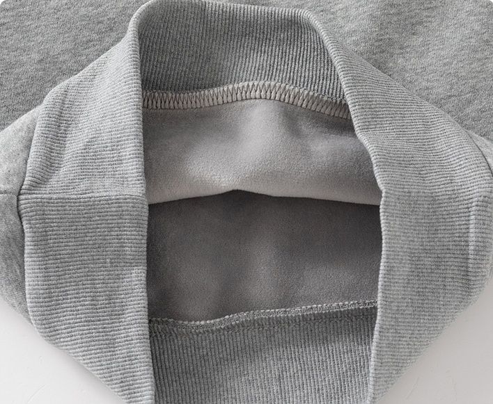 WELLKIDS - 加絨圓領長袖大學T套裝-帥氣熊熊-灰色