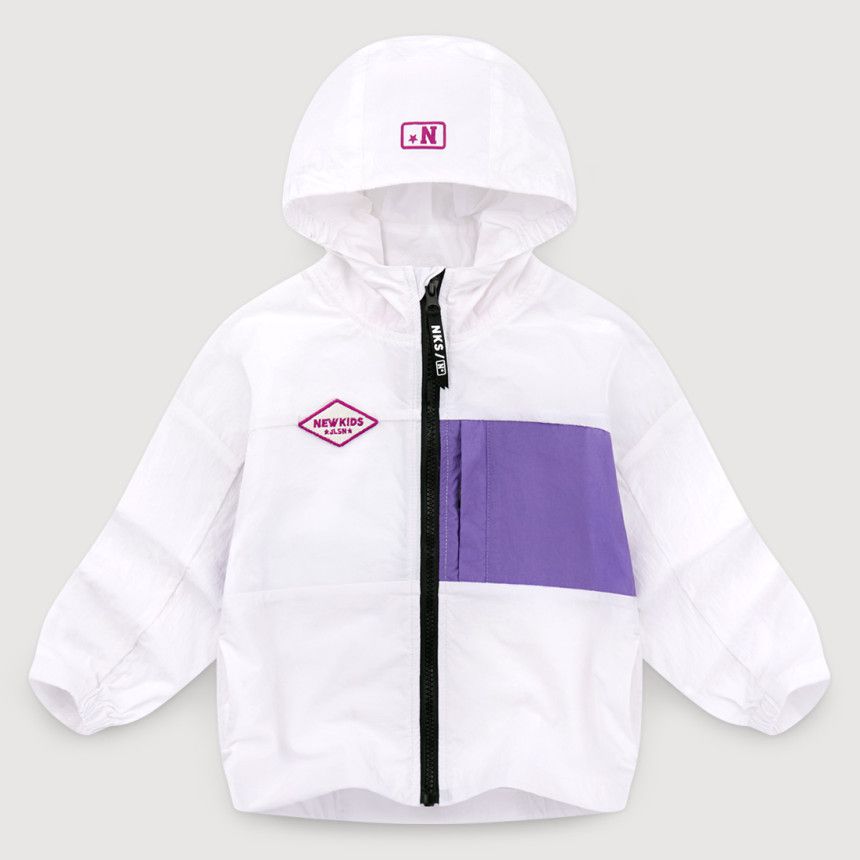 韓國 Jelispoon - 薄款拉鍊夾克-白