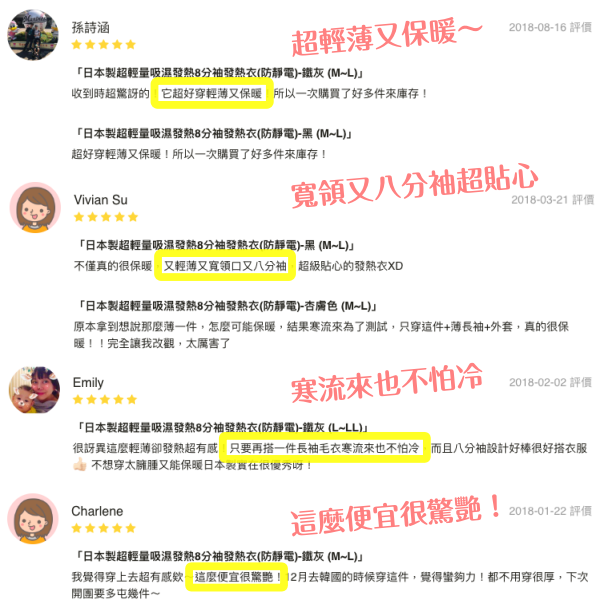 日本製高C/P值。平價輕薄發熱衣