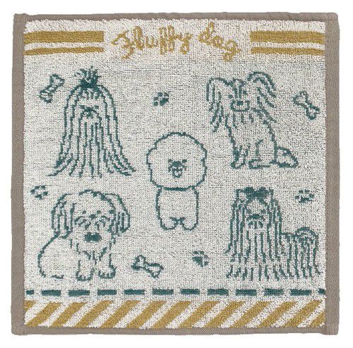 日本 Stream - 100%棉印花手帕/方巾/擦手巾-企鵝滑冰-水藍 (25x25cm)