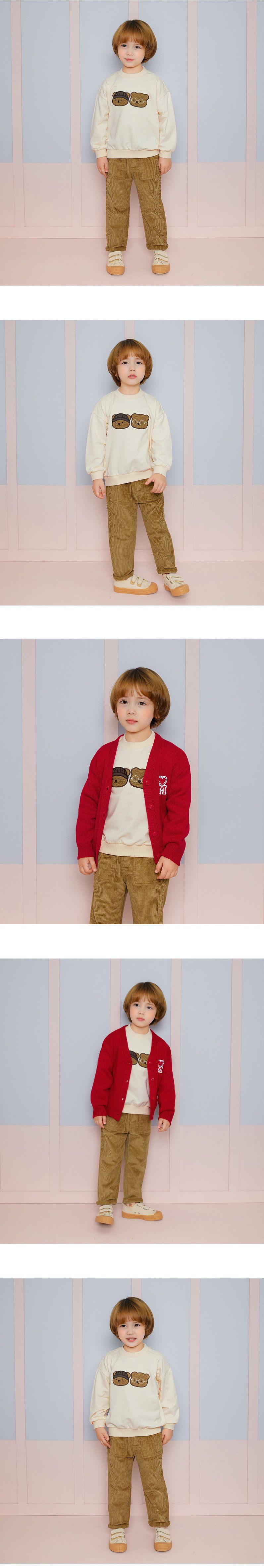 韓國 WALTON kids - 小熊好朋友純棉T-綠