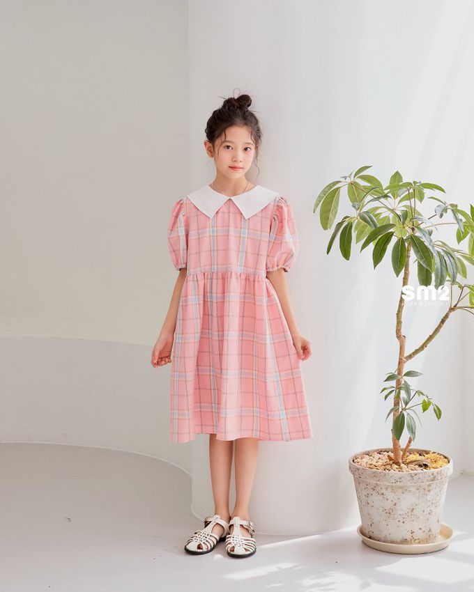 韓國 sm2 - Lovely印花泡泡袖洋裝-滿版玫瑰-象牙白