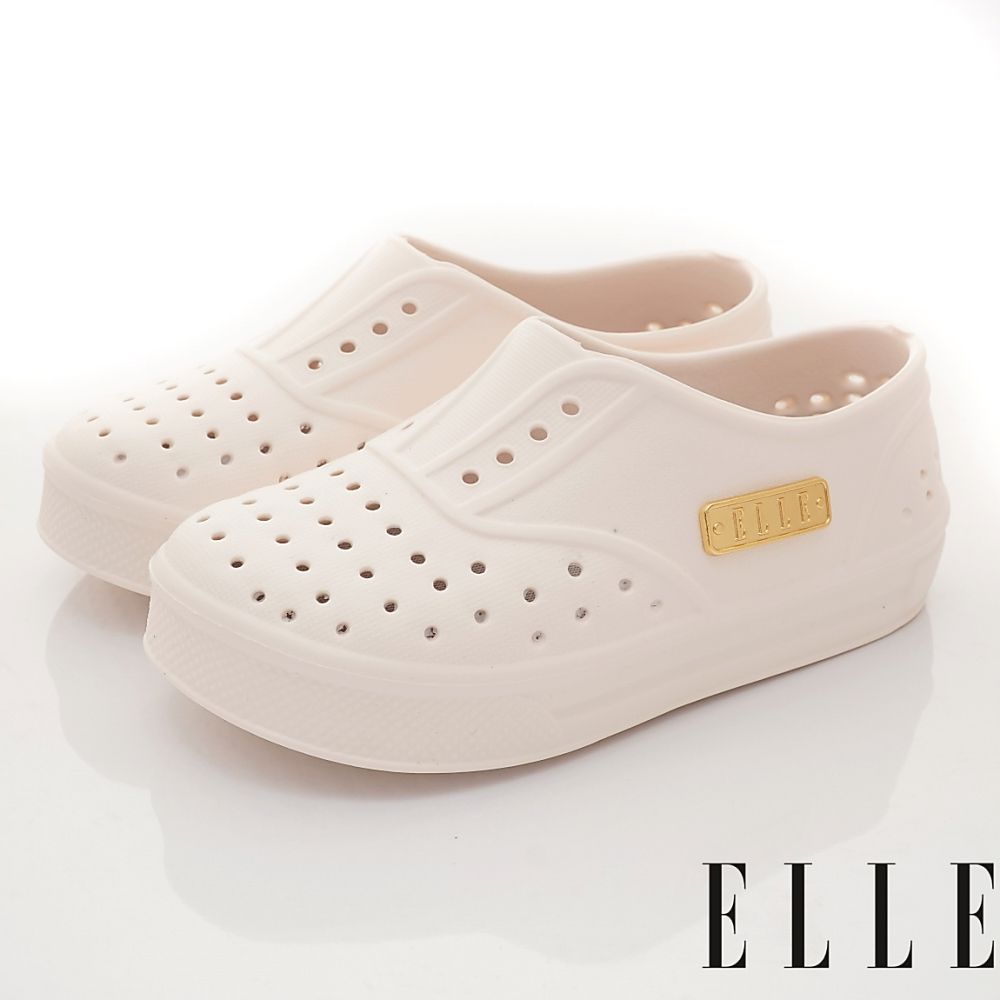 ELLE - 台灣製ELLE洞洞輕量便鞋(中小童段)-休閒鞋-白