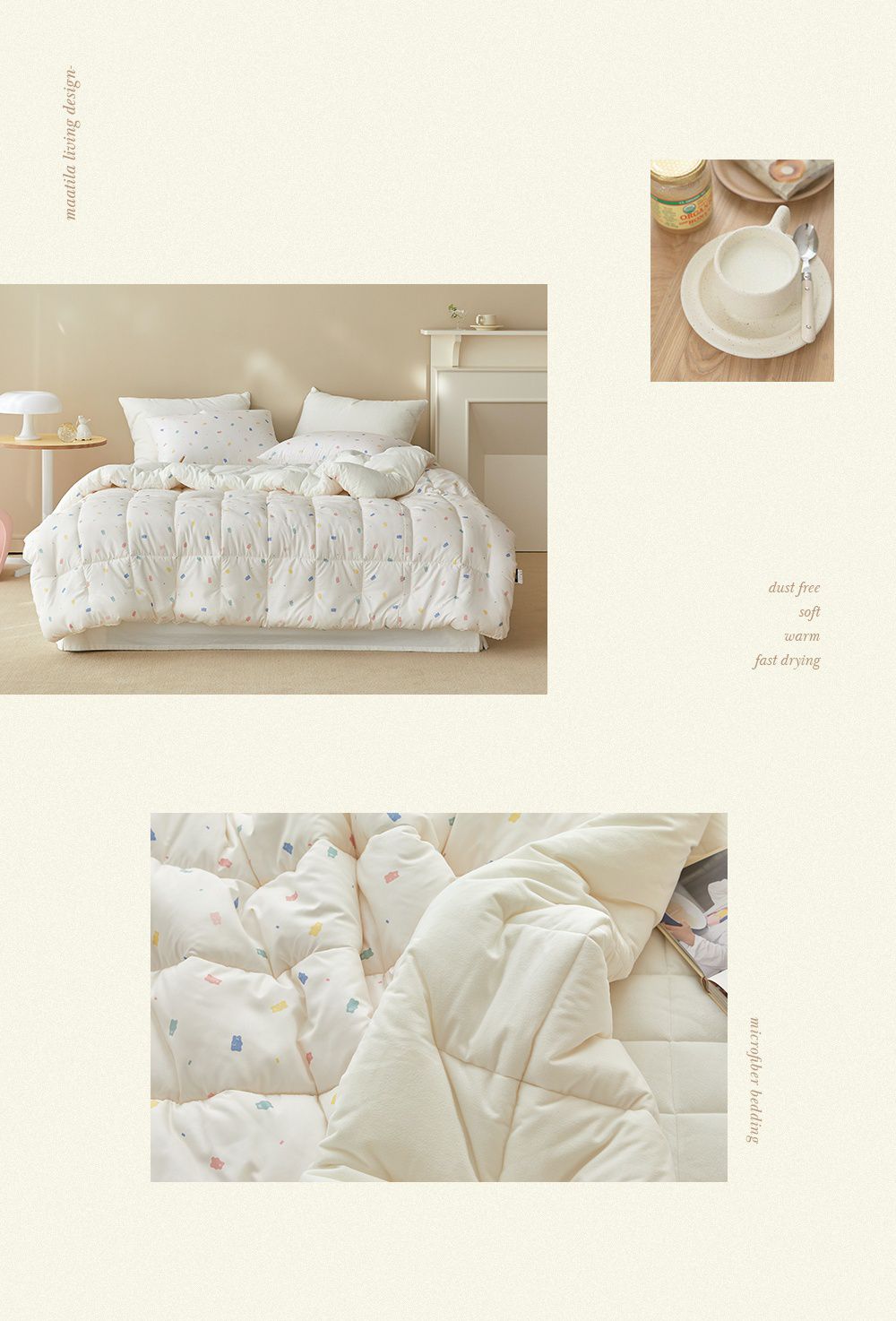 韓國 Maatila - 可水洗超細纖維桃皮感棉被(冬被)-軟糖熊熊