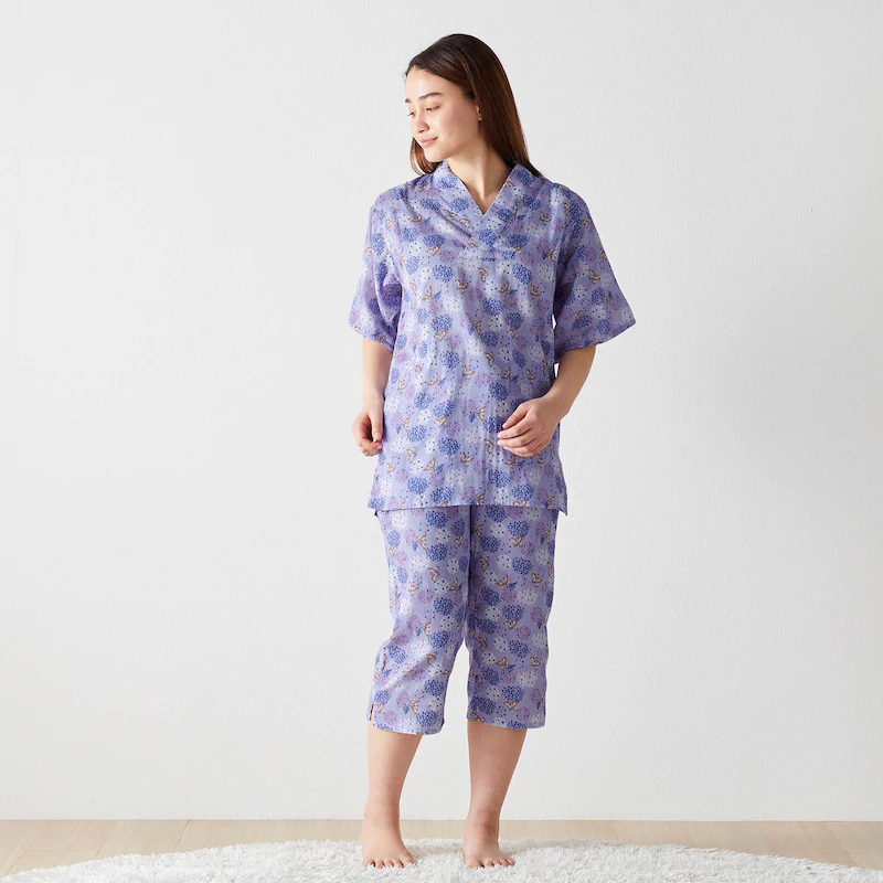 日本千趣會 - 迪士尼純棉甚平/家居服-(媽媽)小美人魚-水藍