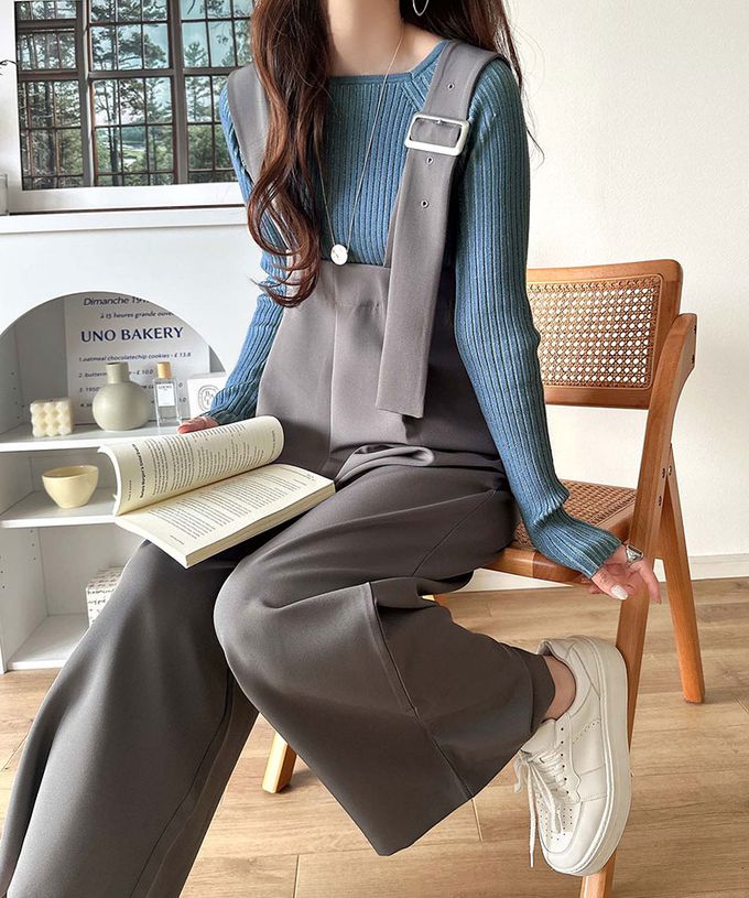 日本 Classical Elf - 優雅羅紋合身針織長袖上衣-象牙白