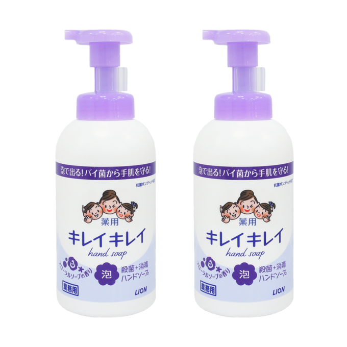 日本 LION 獅王 - 【兩組】KireiKirei 泡沫殺菌消毒洗 550ml_花香味*2