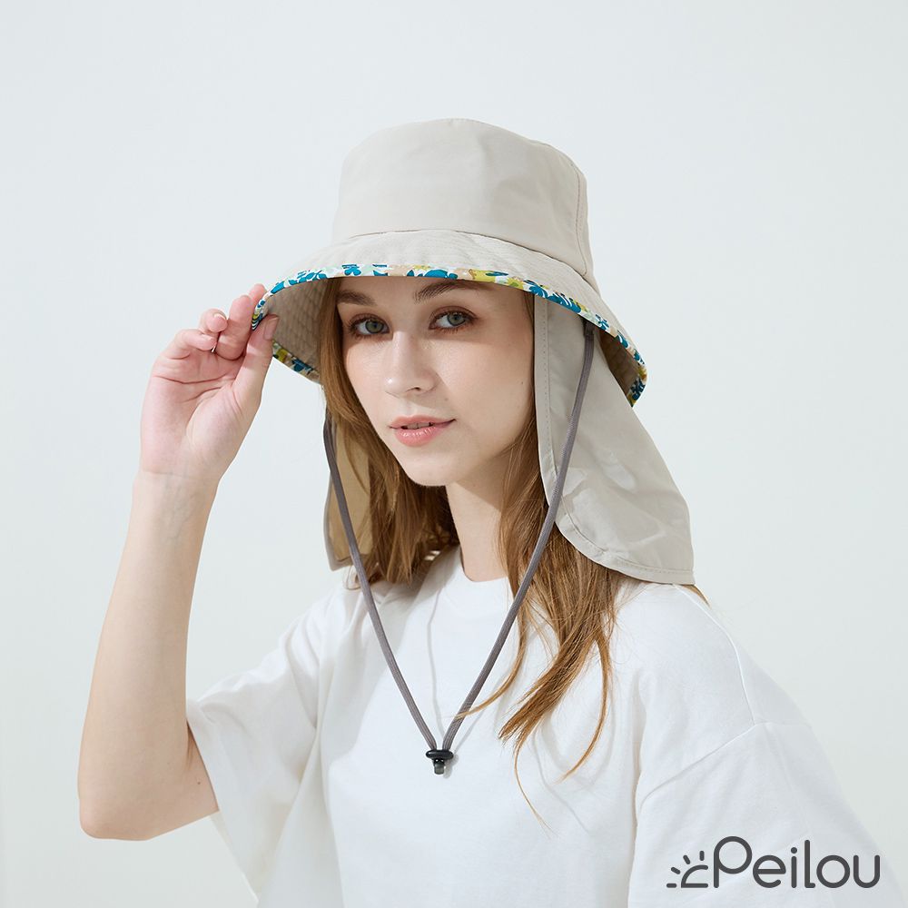 貝柔 Peilou - UPF50+透氣遮陽漁夫帽-大地(成人) (頭圍: 60cm)