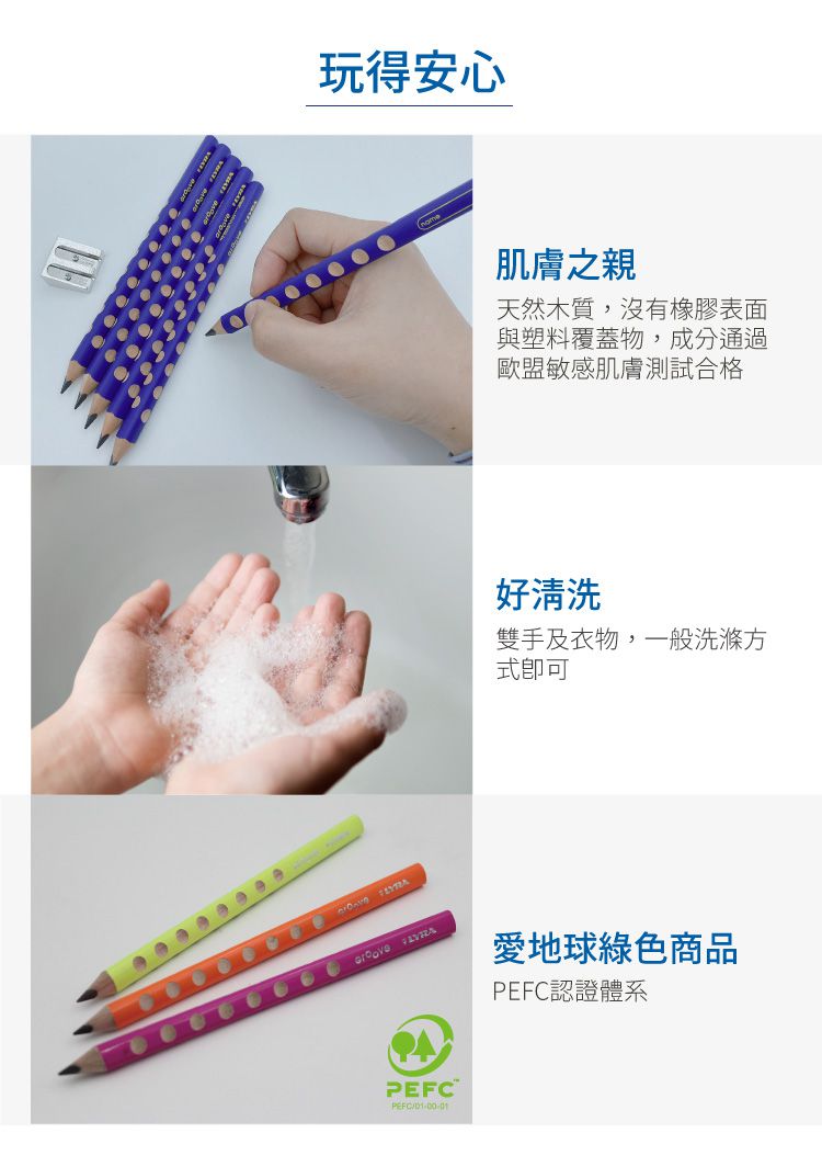 德國LYRA - Groove三角洞洞鉛筆6入(粗)-螢光黃-5~7歲