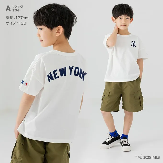 日本 Chil2 - MLB聯名 純棉短袖上衣-紐約洋基-黑