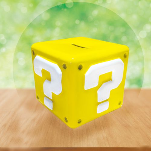 任天堂超級瑪利歐  磚塊問號 陶瓷3D浮雕存錢筒