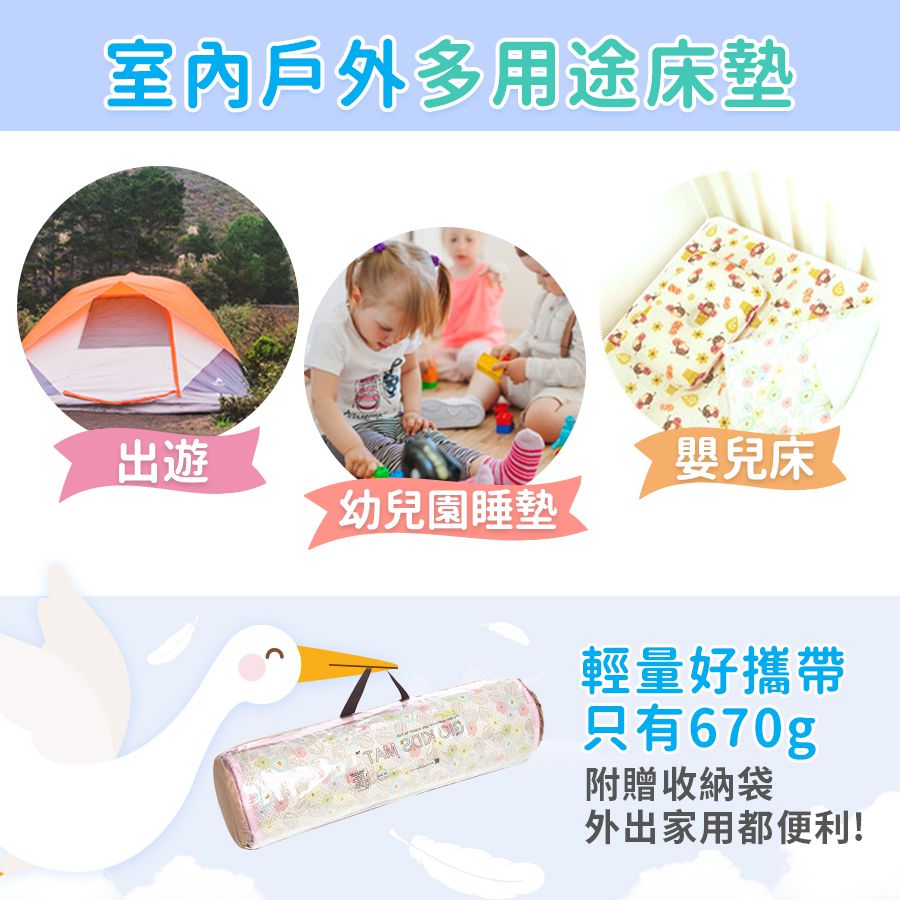 韓國 GIO Pillow - 超透氣排汗嬰兒床墊-派對小象 (M號)