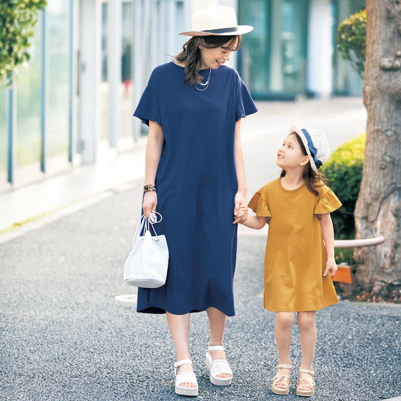 日本千趣會 - 可愛修身廓形荷葉袖洋裝-薰衣草