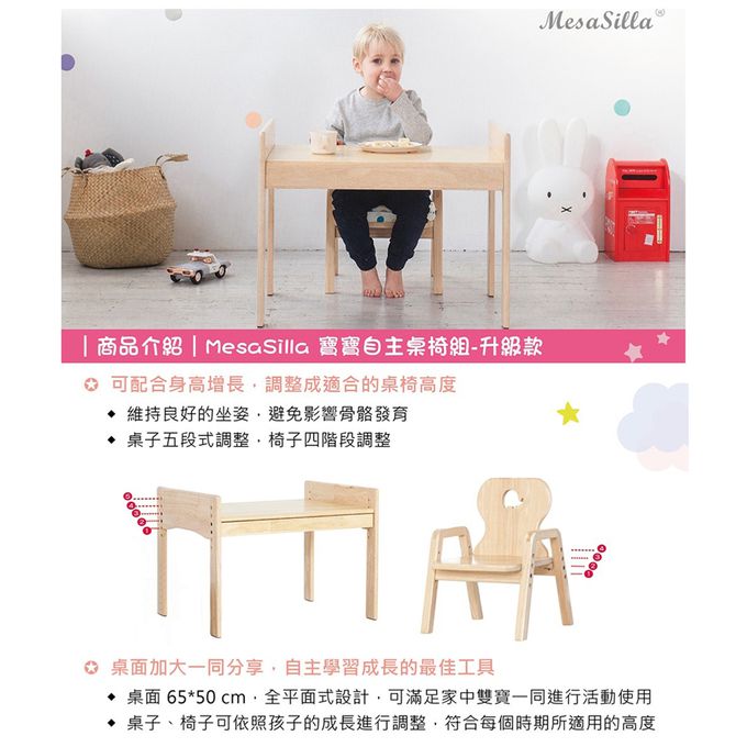 BunnyTickles - 寶寶自主學習桌椅組-升級款
