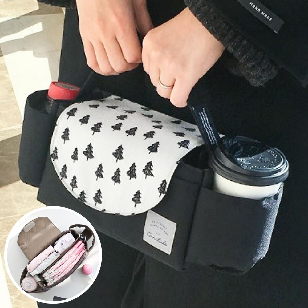 雙邊杯套掀蓋式推車置物袋-聖誕樹 (35X12X12cm)