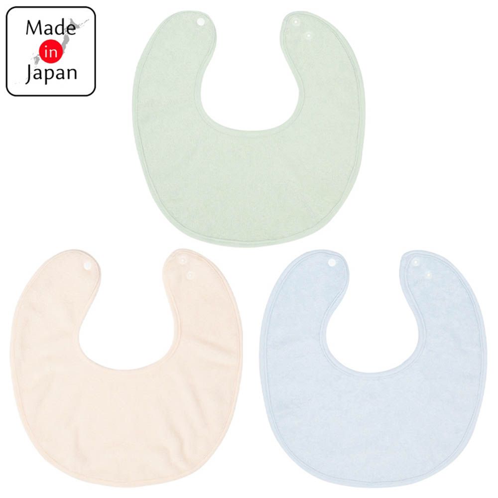 大圍兜3件組-毛巾布-綠色 (50~80cm)