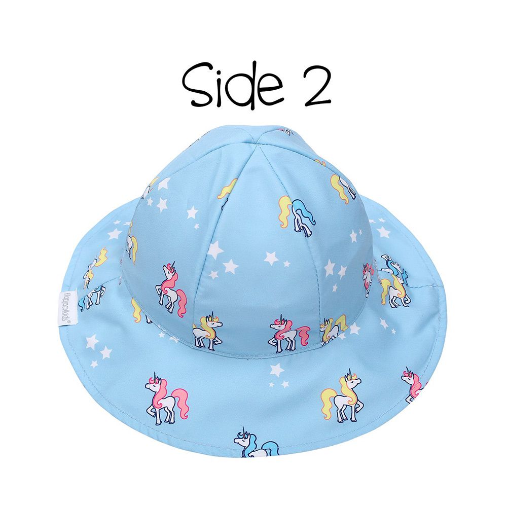 加拿大 flapjackkids - 雙面小童遮陽帽/防曬帽-彩虹/獨角獸