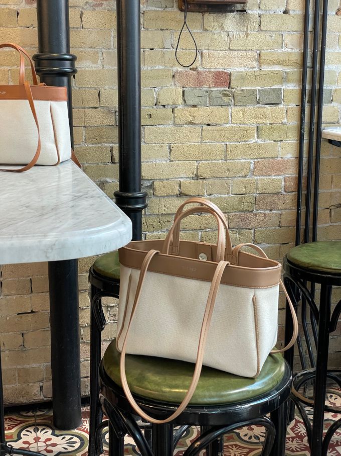 韓國 THEALLY - 經典帆布包手提/肩背包-黑