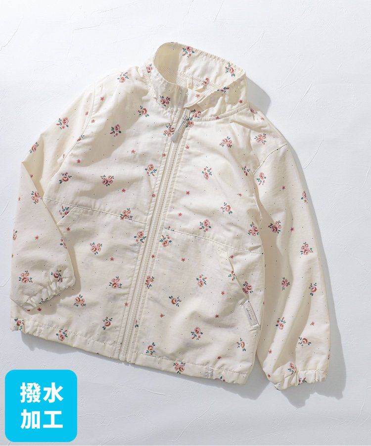 日本 apres les cours - 潑水加工 輕量印花風衣外套-撞色-藍棕系